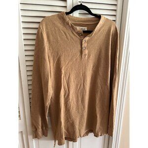 Mollusk Henley Sweater Long Sleeve Men's Size XL Mustard Hemp Blend